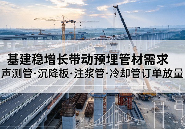 长丰基建稳增长带动预埋监测管材需求，声测管、沉降板、注浆管订单持续放量